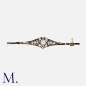 A Diamond Brooch in yellow gold and silver, set with old cut and single cut diamonds. Unmarked,
