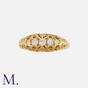 An Antique Diamond 5-Stone Ring in yellow gold set with five old cut diamonds weighing approx. 0.