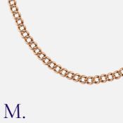 A Gold Curb Chain in 9ct rose gold fastened with a lobster clasp. Chain links and clasp marked for