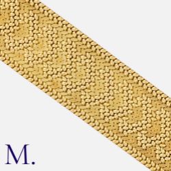 GEORGES LENFANT for MARCHAK PARIS, A Gold Bracelet in 18 carat yellow gold, bracelet in Polonais
