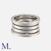 BULGARI. A B.Zero 1 Ring in 18K white gold, in the form inspired by the Colosseum in Rome. Signed