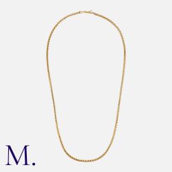 CARTIER. A Box Link Chain in 18K yellow gold. Signed Cartier with serial number. Italian mark for