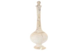 VEINED WHITE MARBLE ROSE WATER VASE, MID 19TH CENTURY