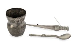 EILIZABETH II SILVER KILT PIN, MAKERS MARK RUBBED (LIKELY ROBERT ALLISON), EDINBURGH 1956