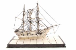 FRENCH PRISONER OF WAR THREE MASTED SAILING VESSEL, EARLY 19TH CENTURY