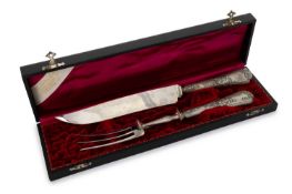 SET OF CONTINENTAL SILVER HANDLED SERVERS, EARLY 20TH CENTURY