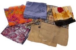 GROUP OF FIVE SILK SCARVES, EARLY 21ST CENTURY