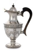 RUSSIAN SILVER COFFEE/CHOCOLATE POT, LATE 18TH CENTURY, CIRCA 1787