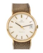 OMEGA, NINE CARAT GOLD MANUAL WIND WRIST WATCH