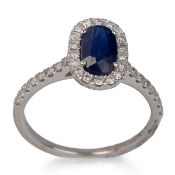 SAPPHIRE AND DIAMOND RING,