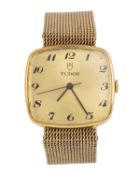 TUDOR, NINE CARAT GOLD MANUAL WIND WRIST WATCH