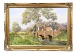 * CLIVE MADGWICK RBA (BRITISH 1934 - 2005), FEEDING THE DUCKS