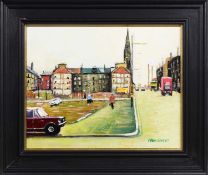 GORDON G HENDERSON DA (SCOTTISH b. 1951), GABLE-ENDS, CALDER STREET, GOVANHILL, LOOKING TOWARD POLMA