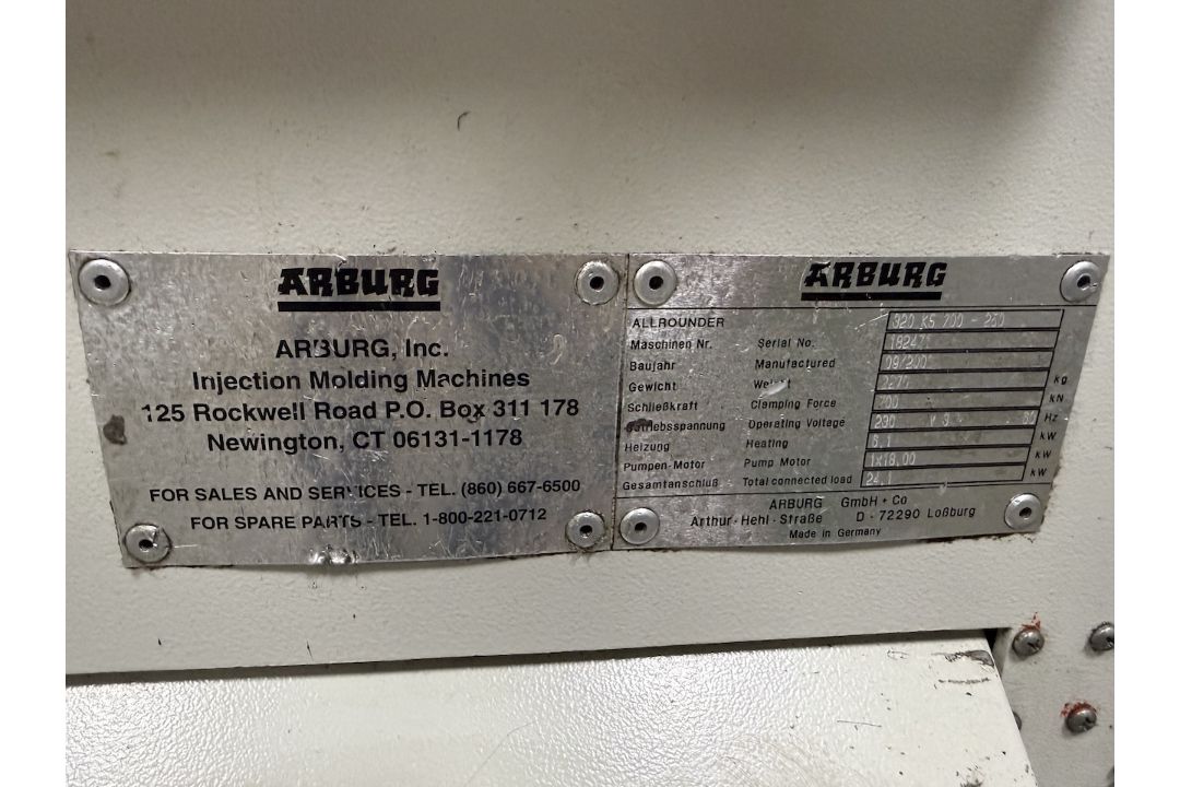 Arburg 78 Ton Injection Molding Press - Image 10 of 11