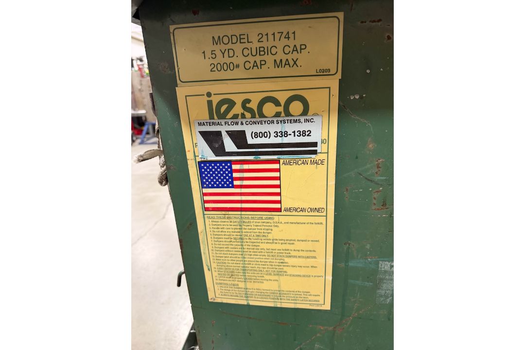iesco 1.5 Cu. Yd. Self-Dumping Hopper on Casters - Image 4 of 5