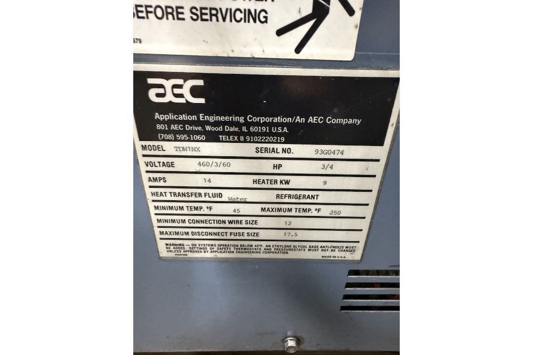 AEC 3/4 Hp, 9 kW Heater Thermolator - Image 4 of 5
