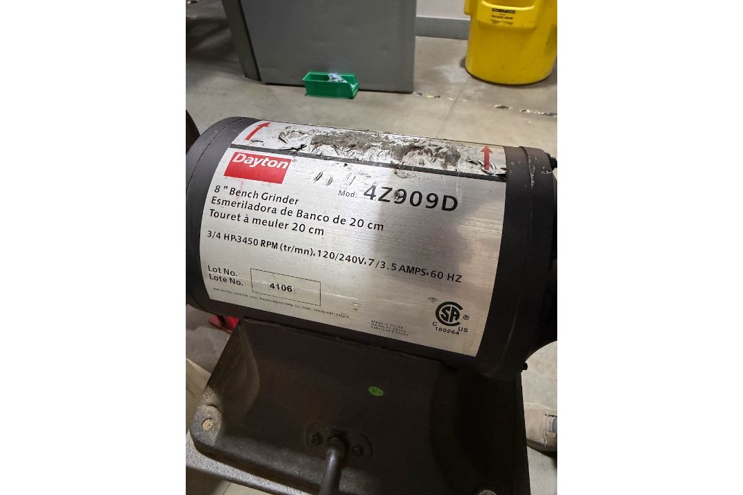 Dayton 8 in Double-End Bench Grinder on Pedestal Stand - Image 4 of 5