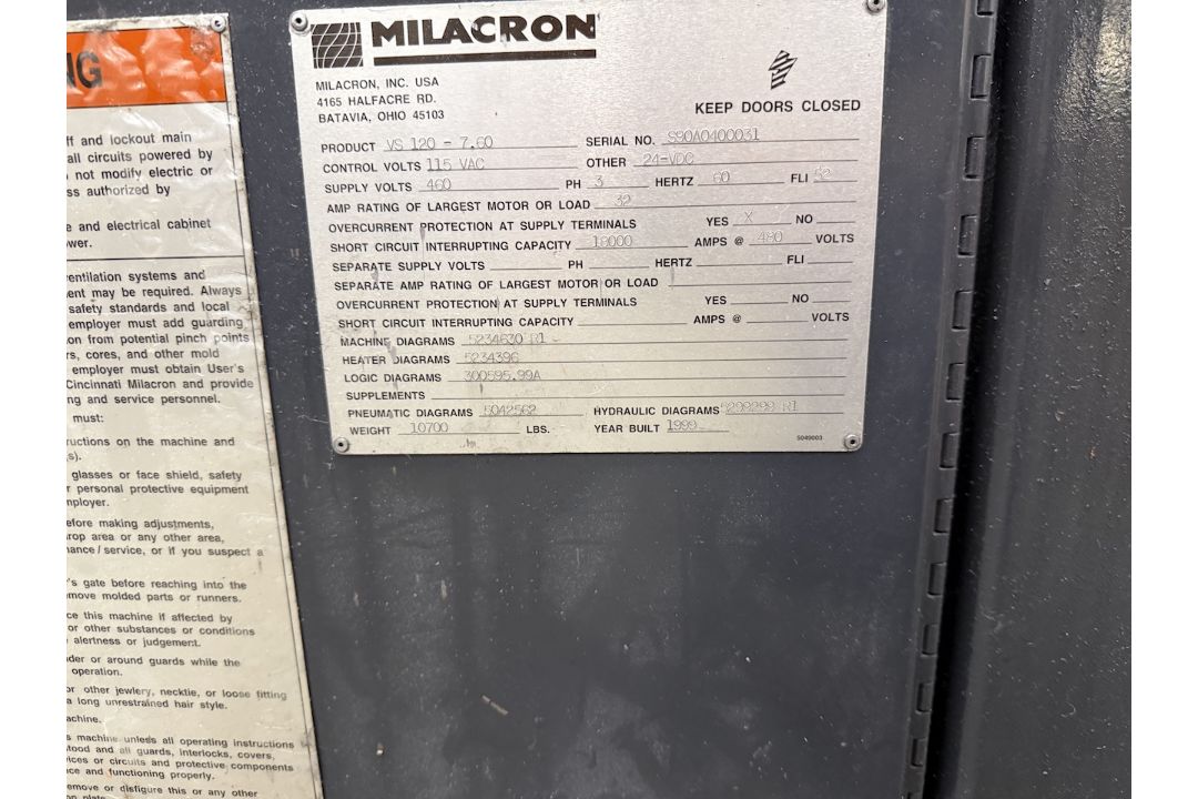 Cincinnati Milacron 120 Ton Injection Molding Press - Image 6 of 7