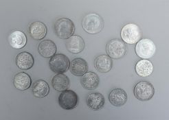 Collection of silver 1 Guilder coins, 22 pieces total, 170 grams.