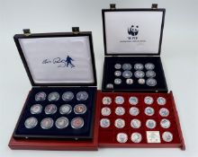 Collection of various dollar coins featuring Elvis Presley.