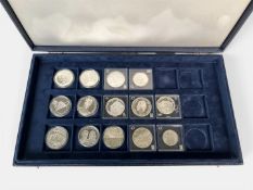 A collection of silver coins (925), total weight 383 grams.