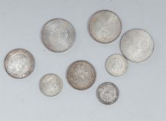 Lot of various silver guilders, 125 grams.