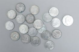 A collection of twenty silver rijksdaalders, total 310 grams.