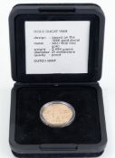 Gold ducat 1989, 983/1000 gold, 3.49 grams.