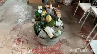 Glassware and Galvanized Tub