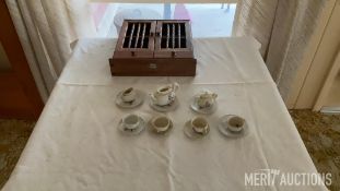 Childrens Tea Set and Display Case