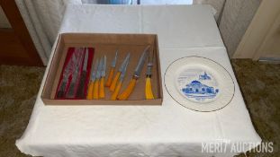Steak Knife and Carving Knife Set with Winfield Church Plate