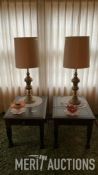 (2) End Tables with Lamps