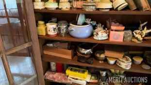 Wooden Cabinet with Contents