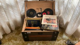 Chest of Assorted Albums and 45's