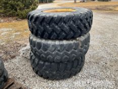 (3) 17.5-25 industrial tires on Deere 14-lug grader rims, Coal Valley, IL