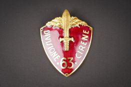 Insigne de la 63eme DI italienne. Insignia of the Italian 63rd Infantry Division.