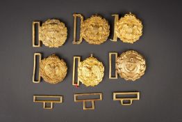 Lot de 6 boucles de l'armee italiennes. Lot of 6 Italian Army buckles.
