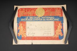 Diplome du Secours National. National Relief diploma.