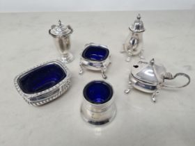 An Edward VII silver salt gadroon embossed, Birmingham 1907, a Pepperette, Birmingham 1906, and a