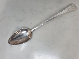 A George III silver Basting Spoon old english pattern engraved initials, London 1801, maker: