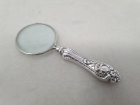 An Edward VII silver handled miniature Magnifying Glass, Chester 1901, maker: Charles Cooke