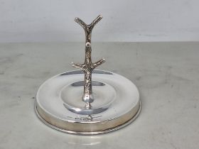 An Edward VII silver five branch Ring Tree on circular base, Chester 1911