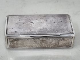 A 19th century silver Stud or Snuff Box with engine turning and vacant cartouche, not marked,