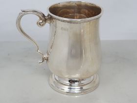 A George V silver baluster Christening Mug engraved initials, Birmingham 1920, 200gms