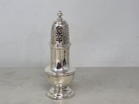 A George II silver Sugar Sifter with knop finial, London 1749, maker: J Wilks, 136gms