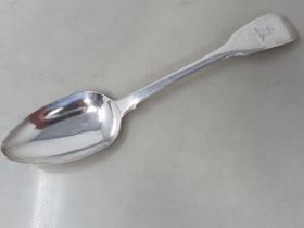 A George III silver Table Spoon fiddle pattern engraved crest, London 1817, 80gms