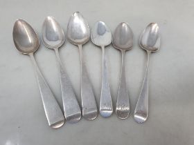 Three George III Scottish silver Teaspoons old english pattern, Edinburgh 1816, maker: D,G, and