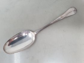 A late 17th century silver Spoon Hanoverian pattern with rat tail bowl, engraved initials S * B,