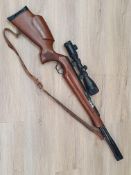 A Walther LGU 1.77 (4.5mm) Underlever Air Rifle with adjustable trigger and chequered type grip,