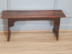 An unusual 18th century boarded oak Child's Stool with solid seat on shaped supports, 2ft 7in x 7